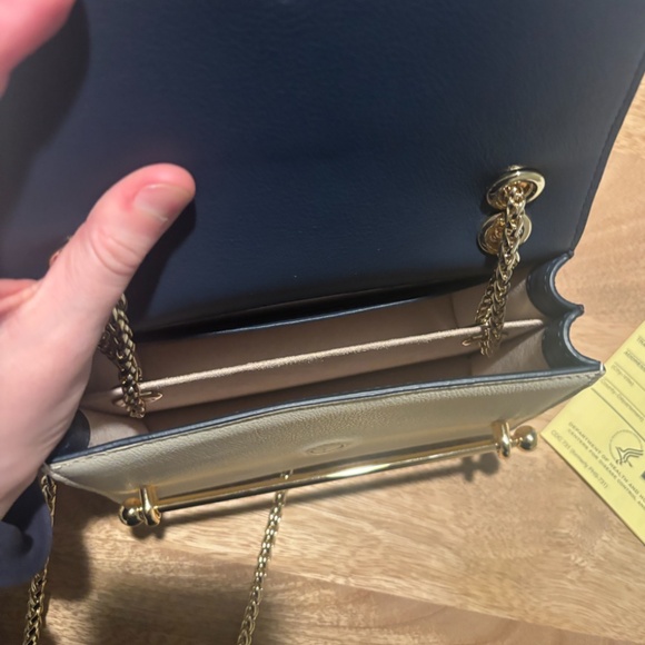 Strathberry East/West Handbag in Navy/Cream/Maroon - Picture 6 of 10